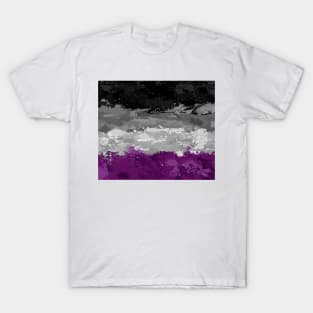 Abstract Paint Splatter Asexual Pride Flag Pattern T-Shirt